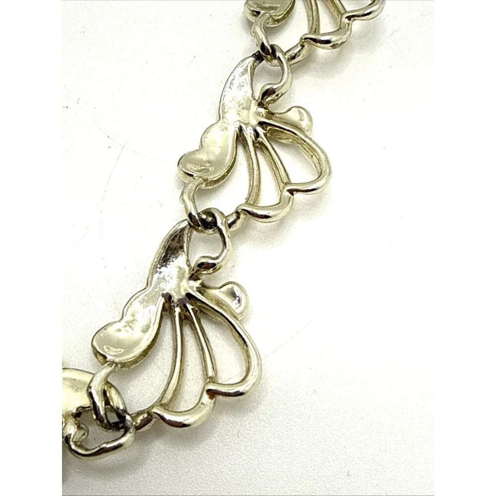 Vintage Sarah Coventry Frosted Feathers Choker Necklace Silver Tone 15